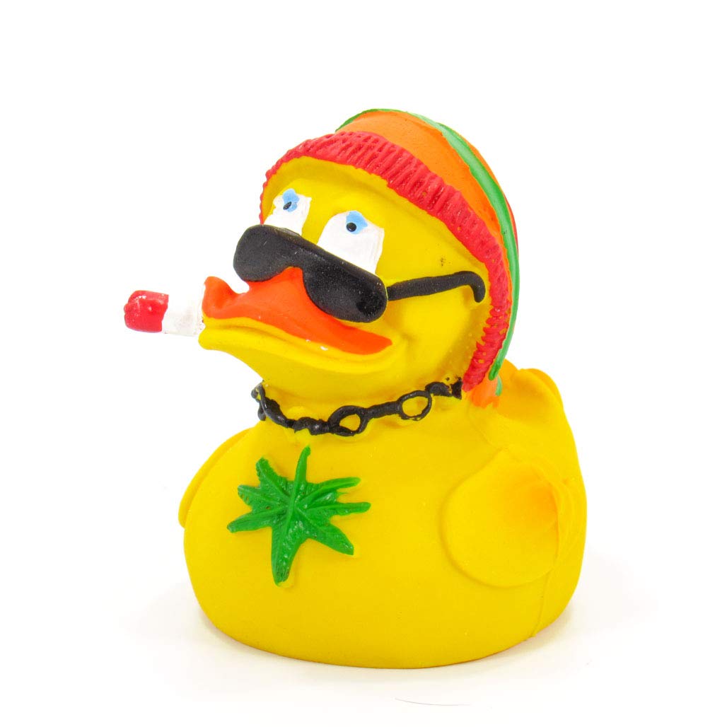 Rasta Hemp Rubber Duck Bath Toy | All Natural, Organic, Eco Friendly, Squeaker | Collectable | 3.5” | Imported from Barcelona, Spain_AB