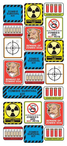 Sticko Decorative Stickers, Zombie Survival Labels