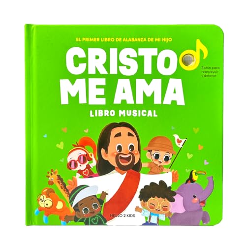 Cristo Me AMA - Libro de sonido cristiano para niños, 6 canciones bíblicas en español, bautizo, regalos de bautizo para niños y niñas, juguetes religiosos, libros de música interactivos para bebés y