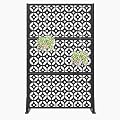 GDNVBRDS 72 Inch Metal Outdoor Privacy Screen Panel, Decorative Privacy Fence for Patio, Garden & Yard, Trash Can Fence Screen, Freestanding, Cross Pattern Black