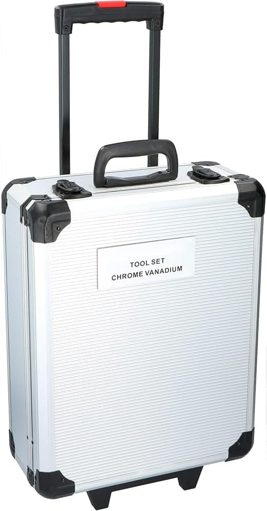 Valigetta Porta Utensili Completa da Lavoro Professionale con Trolley 187 Pezzi Salvaspazio Multiuso per Bricolage e Fai da Te Carrello Portautensili con 4 Ruote Piroettanti