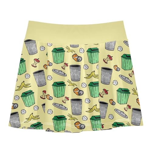 Girls Skorts High Waist Athletic Skirts with Shorts Garbage Bin Stretchy Teens Performance Tennis