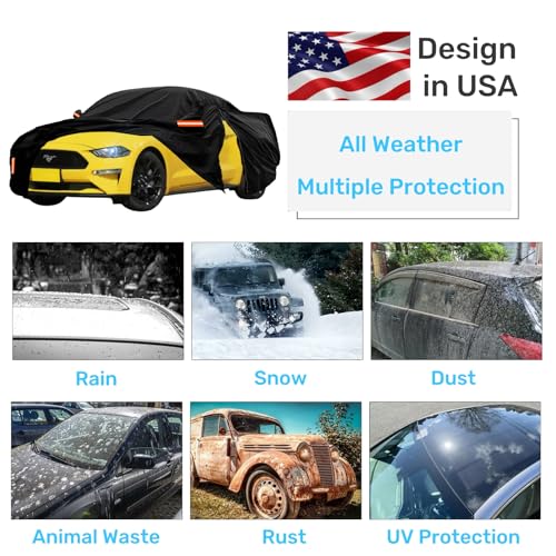 Funda de automóvil de 6 capas Ford Mustang impermeable Oxford para exterior 2