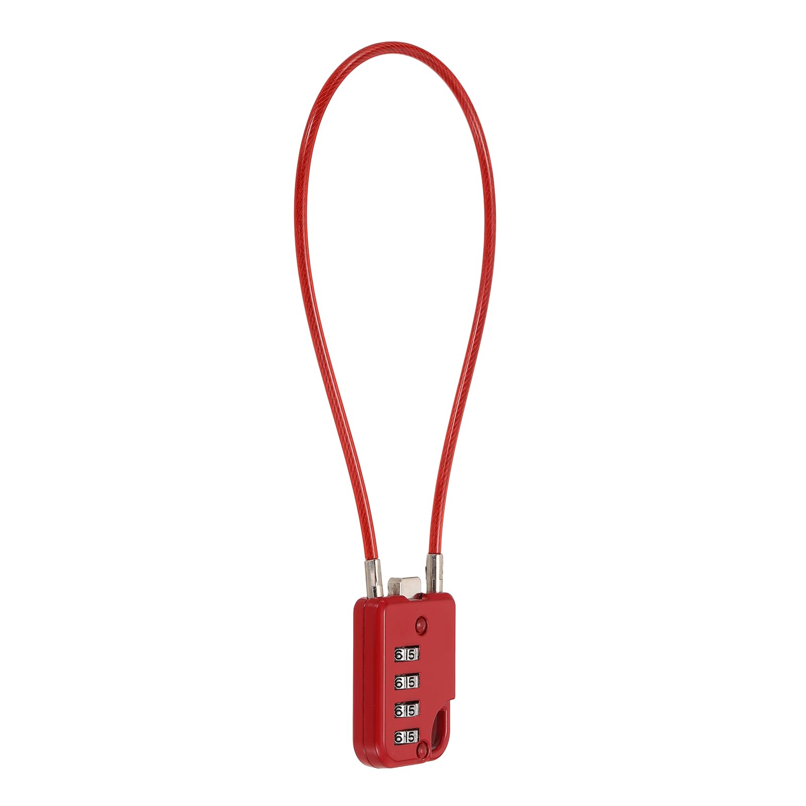 M METERXITY 1-Pack Combination Padlock, Zinc Alloy 4 Digit Password 12 in Cable Luggage Combo Lock for Suitcase/Gym Locker/Backpack, Outdoor Keyless Lock [Red]