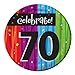 8-Count Round Paper Dessert Plates, Milestone Celebrations- Celebrate 70