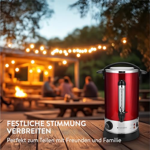 Glühweinkocher Navaris Heißwasserspender Edelstahl 10L