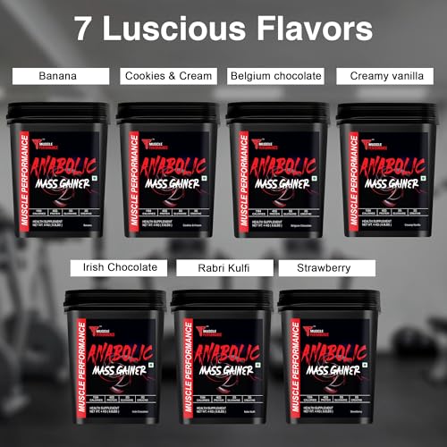 Image of Anabolic Mass Gainer, 4kg, Rabri Kulfi | High Protein Carbs, With Creatine, BCAA & Glutamine, Digestive Enzymes, For Muscle Gain & Fast Growth