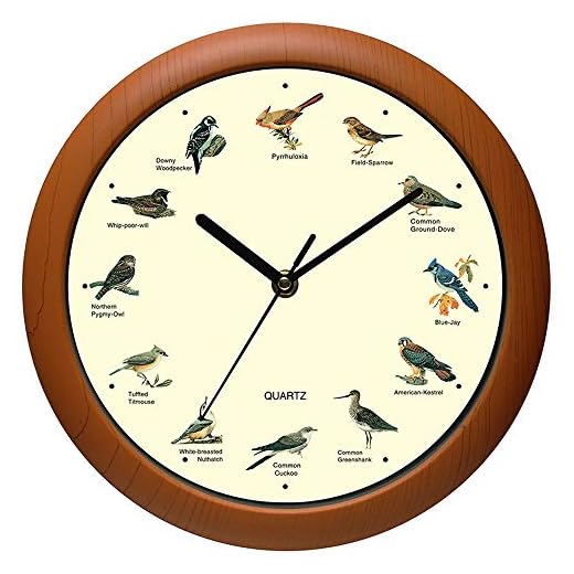 Singing Bird Wall Clock 12 Inch of The Bird Names and Songs