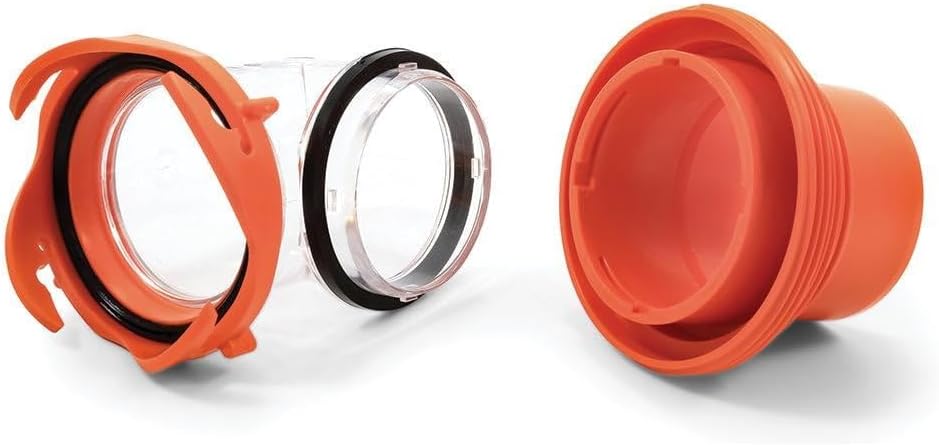 Camco RhinoFlex Clear RV Sewer Hose Elbow with 4-in-1 Adapter - Features a 360-Degree Fitting Rotation and Built-in Gasket for Odor-Tight Protection - Fits 4 Sizes of Dump Station Inlets (39736)