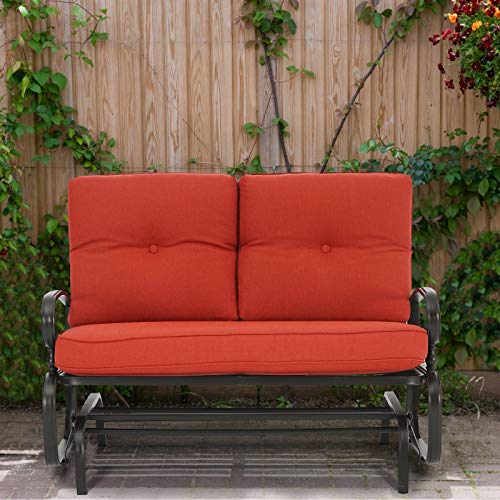 image for Omelaza Outdoor Swing Glider Rocking Bench, Garden Loveseat Chair, Pat