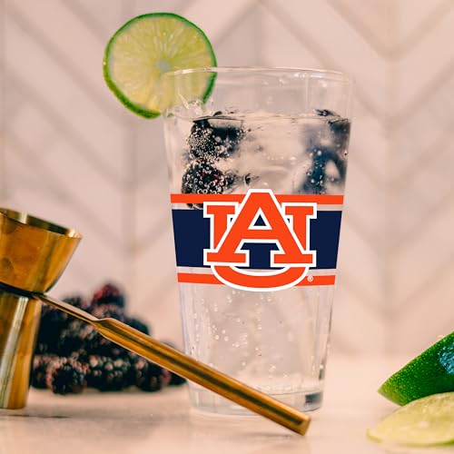 Image of Logo Brands NCAA 16 oz Pint Glass - Durable Glass With Bold Team Color- Chip-Resistant Rim Drinkware For Fans, Tailgates, Home Bars & Everyday Use
