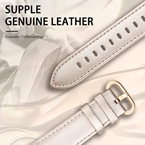 Swees Leather Band Compatible For Iwatch 38Mm 40Mm, Genuine Leather Replacement Strap Rose Gold Buckle Compatible Iwatch Series 6 5 4 3 2 1, Sports & Edition Women And Men Chmapgne #TOP1