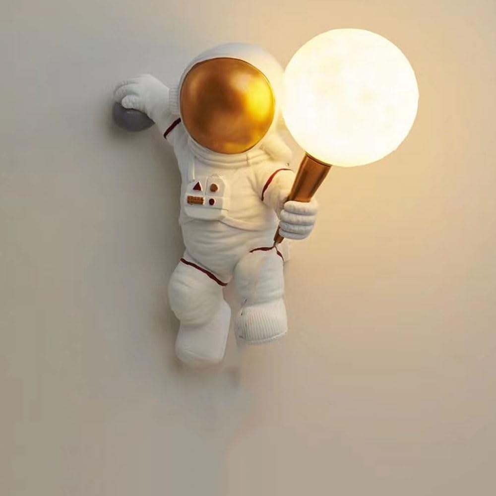 Lampa ścienna z nadrukiem 3D astronauta księżycowego, nowoczesne oświetlenie ścienne z księżycem do pokoju dziecięcego, dekoracyjna lampka nocna do pokoju dziecięcego.