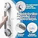 LEVERLOC 2 Pack Shower Grab Bars for Bathtubs and Showers, Easy to Install Suction Shower Handles for Bathroom Removable Handrails for Seniors Elderly Heavy Duty Safety Grip Waterproof Drill Free Gray