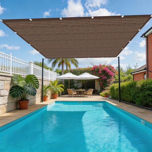 Voile d'ombrage rectangulaire patio jardin 2.3 x 3 m marron respirant