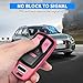 QBUC for Audi Key Fob Cover with Keychain,TPU Key Case Protector Compatible with Audi A4 A5 S4 RS5 Q5 SQ5 TT R8 Smart Key (Pink)