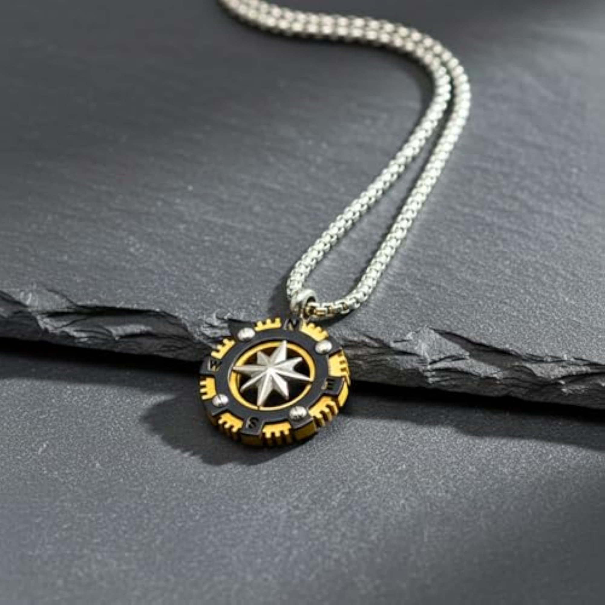 Boys' Titanium Steel Pendant with 22inch Round Box Chain