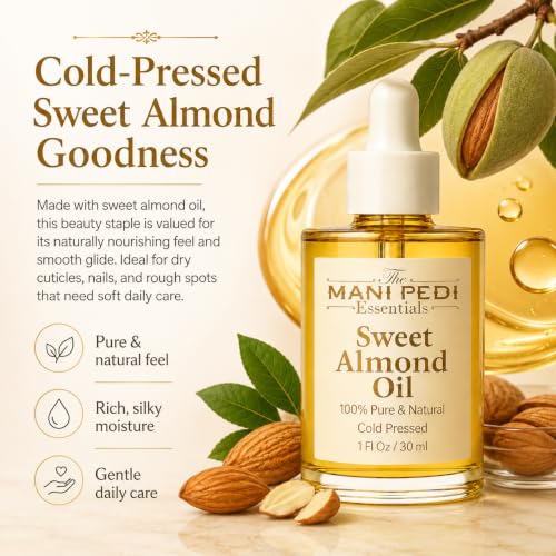 Image of TMPE Sweet Almond Oil for Skin and Hair | Deep Moisturizing, Non-Stick Formula. 100% Pure & Natural Cold Pressed oil - 30 ml.