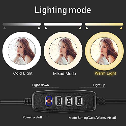 Anel de luz de LED para selfie, luz circular de LED de 15 cm, luz de câmera de vídeo LED, lâmpada de