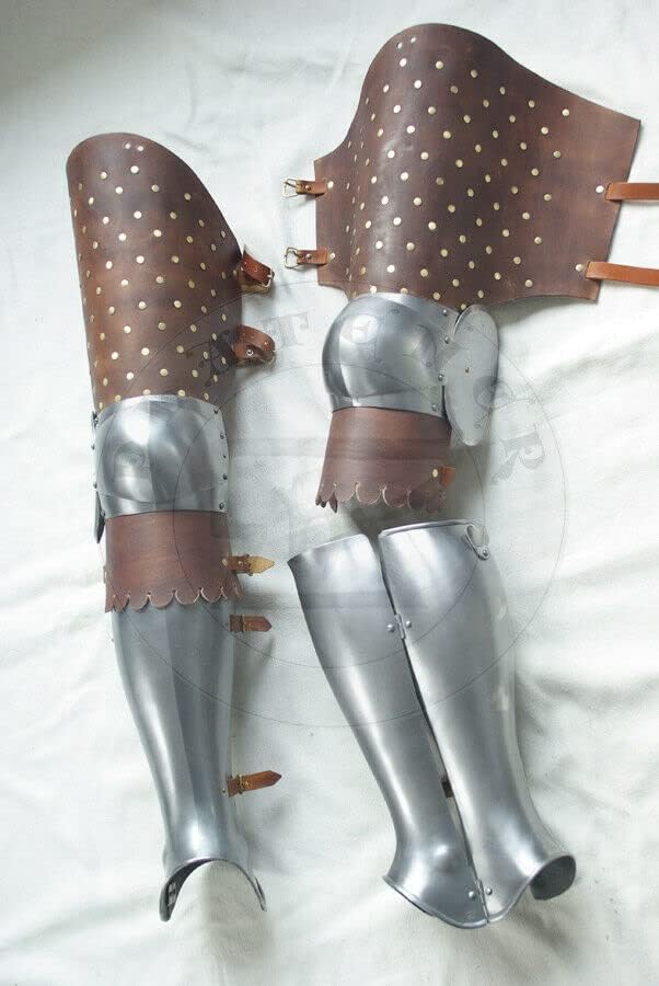 Miniatura 3 de NauticalMart Armadura medieval gótica para piernas en la parte superior de las piernas, rodillas y Grebas