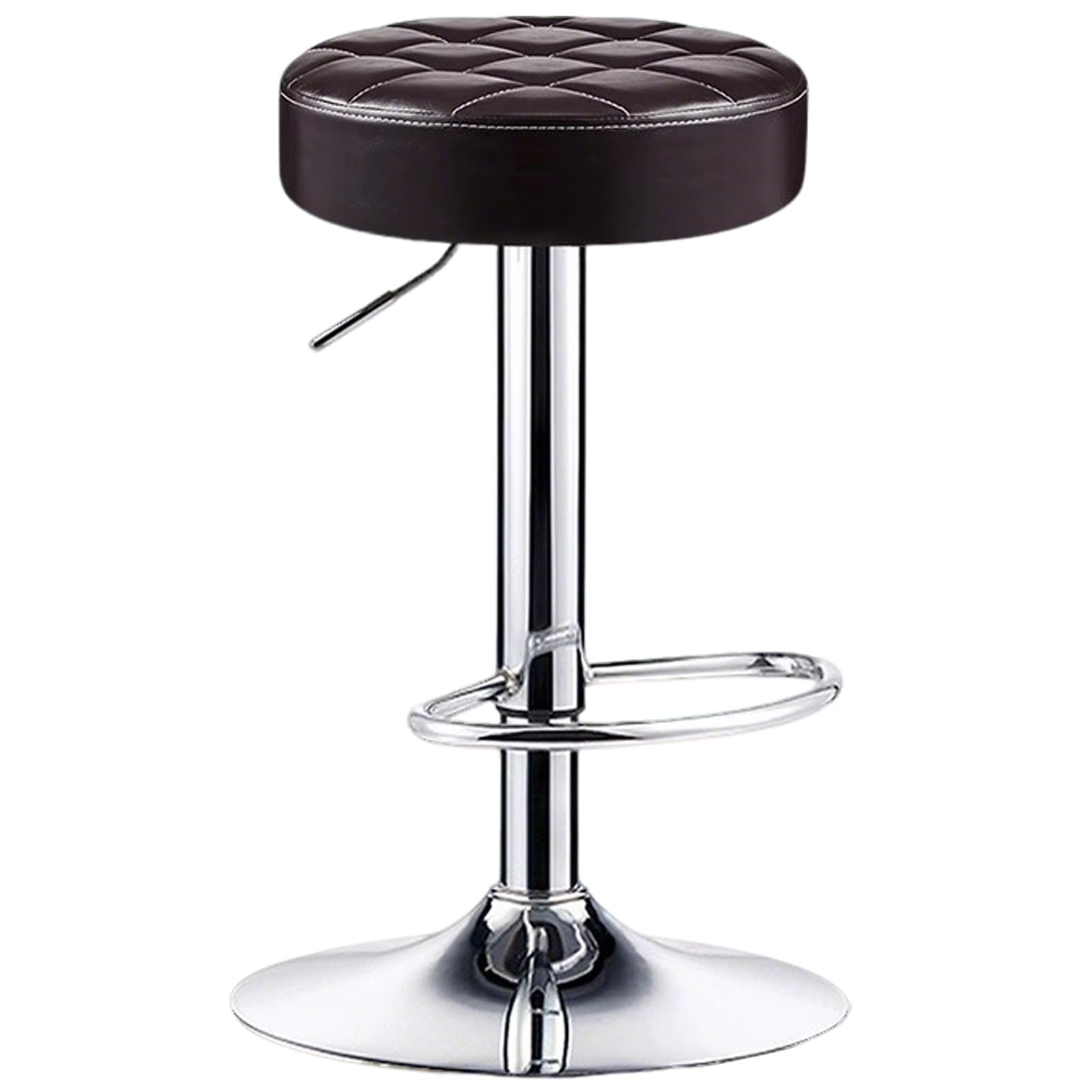 Tabouret de bar pivotant en cuir synthétique marron et finitions métal pour la maison