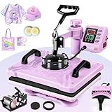 WHUBEFY Heat Press, 5 in 1 Tshirt Press Machine 15"x12" 360° Swing Away Digital Industrial Heat Transfer Machine, Multifunctional Sublimation Heat Press Machine for T Shirts/Mug/Cap/Plate/DIY