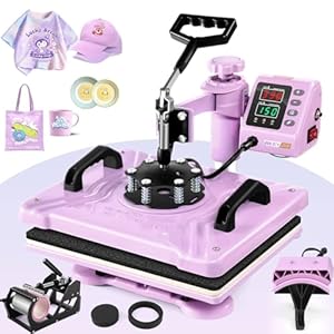 WHUBEFY Heat Press, 5 in 1 Tshirt P...
