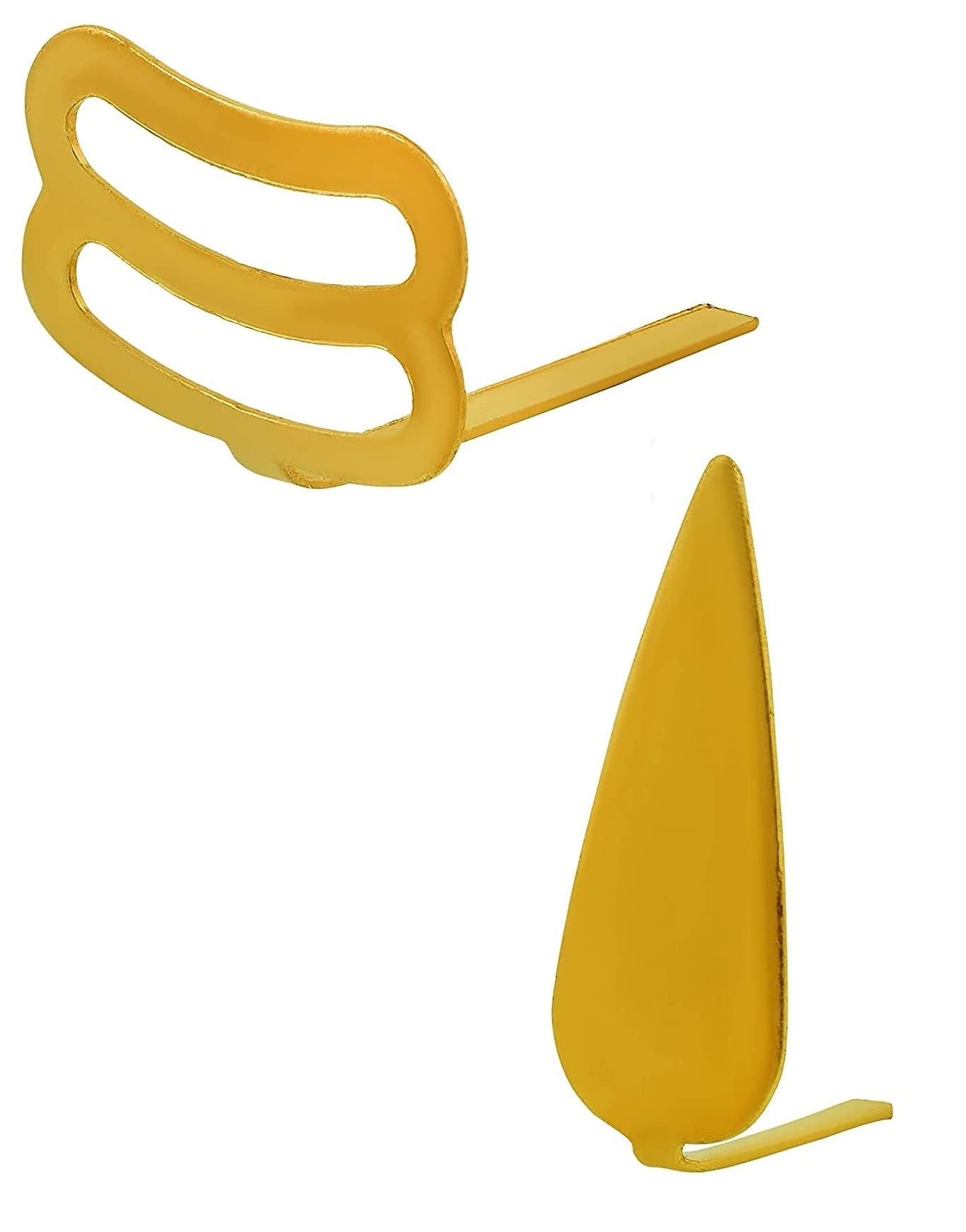 Pack of 2 Golden Spiritual Charm Forehead Tilak/Teeka Puja Tool Hindu Deity Ornaments for Men Women (B)