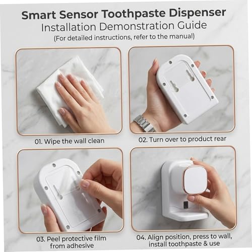 Dispensador de pasta de dientes inteligente automático con salida ajustable de pared 6