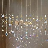 HYBEADS 16 pcs Crystal Suncatcher, Colorful Suncatchers Sun Catchers Indoor Window Hanging Ornaments for Home Garden Ceiling Christmas Party Wedding Indoor Outdoor Decoration Prism Rainbow Maker