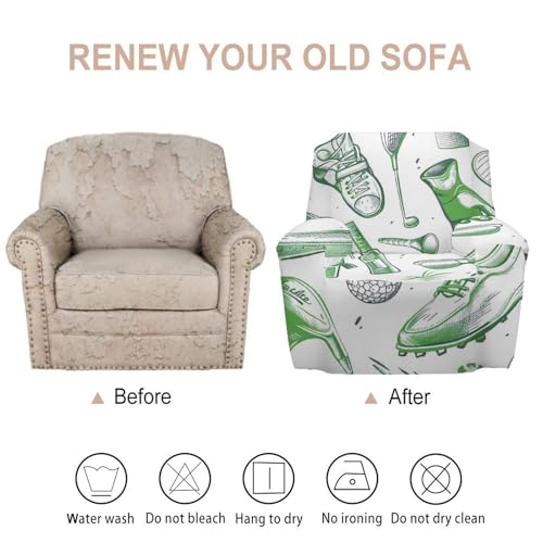 Housse de fauteuil de golf vert extensible pour protection de salon