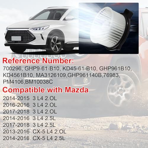 Image of HVAC A /C Heater Blower Motor with Fan Cage Fit for Mazda Vehicles