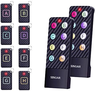 Upgraded Key Finder with Extra Backup RF Transmitter and Lanyards, Simjar Wireless RF Item Locator Tracker Support Remote Control with Loud Beep - Pet/Wallet/Phone/Glasses Tracker