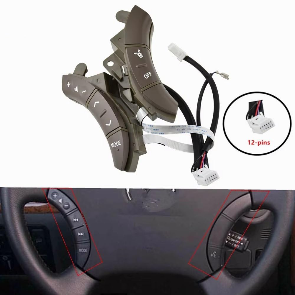 Botón Control Crucero Volante Interruptor De Control del Volante Negro 75B037 84258-58010-C0 para Toyota para Highlander para Land para Cruiser 2003-2009