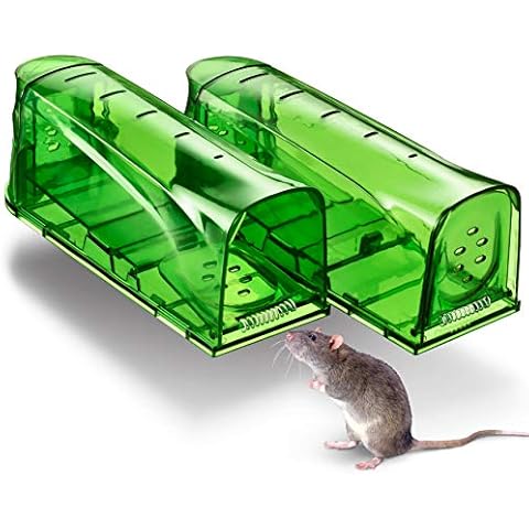 Trazon Humane Mouse Traps Catch and Release That Work Mouse Traps No Kill Live Mouse Traps Reusable Mouse Traps for House Garage Outside Small Mice Multiple Mice - 2 Pack Cover