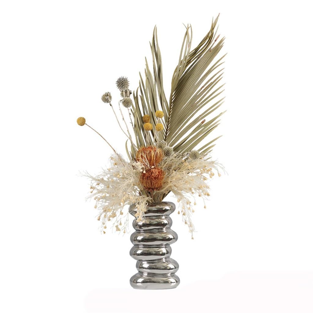 Table d'hôtel à fleurs simulées et céramique galvanisée pour buffet