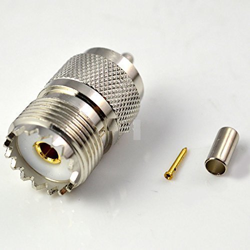NBR UHF Crimp Connector UHF Female SO239 Jack Crimp Coax Adapter Connector for RG316 RG174 Compatiable with CB Ham Radio Antenna- 1 Pc.-image-39