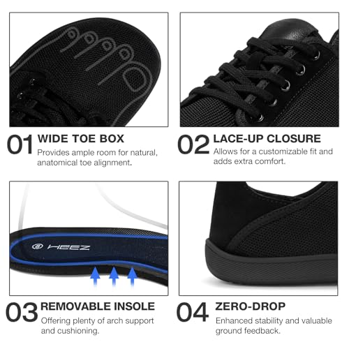 HEEZ Mens Wide Toe Barefoot Shoes 2 in 1 Slip on Mules and Breathable Sneakers for Men Lace Up Comfortable Walking Shoes2