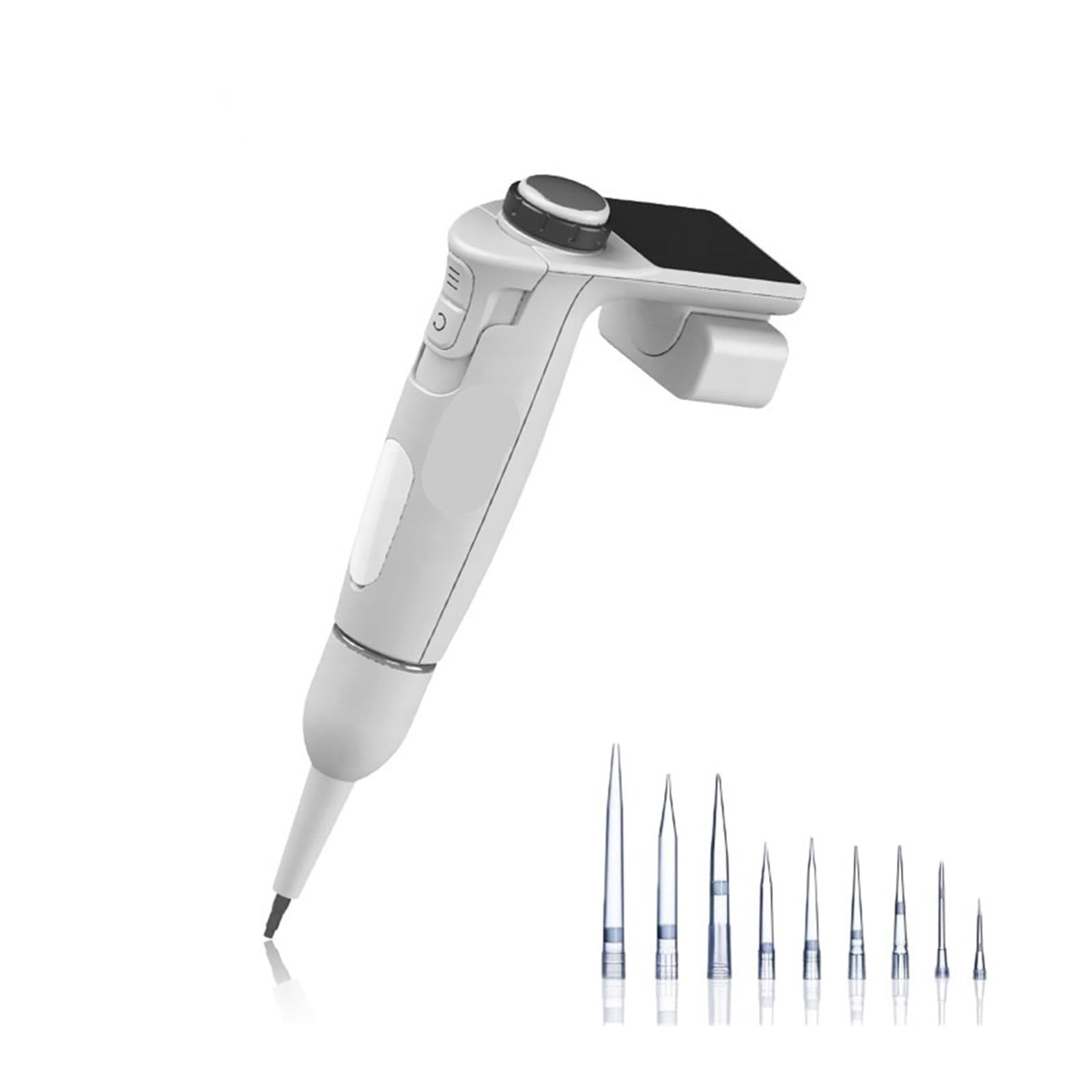 Micropipeta electrónica de un solo canal, volumen ajustable de 1 a 10 ml, alta precisión para transferencia de líquidos en investigación y laboratorios clínicos