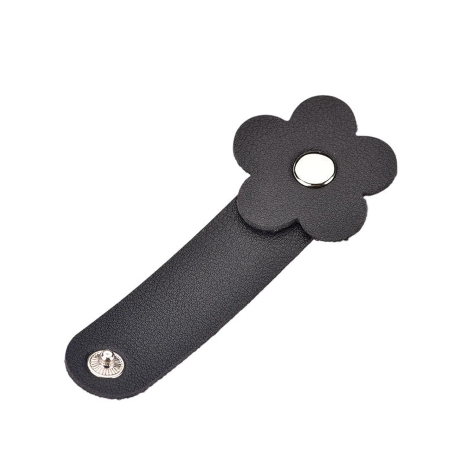 Pattern Wire Winder PU Leather Cable Organiser Ties for Phone Cables and Headphone Storage Flower Cable Clip