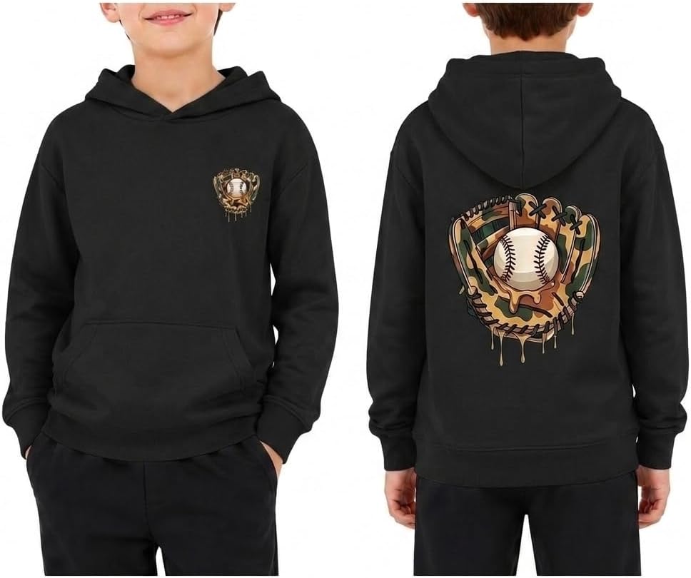 Baseball Hoodies for Boys Graphic Drip Baseball Lover Fans Sweatshirts with Pocket for Kids 5-14 Years