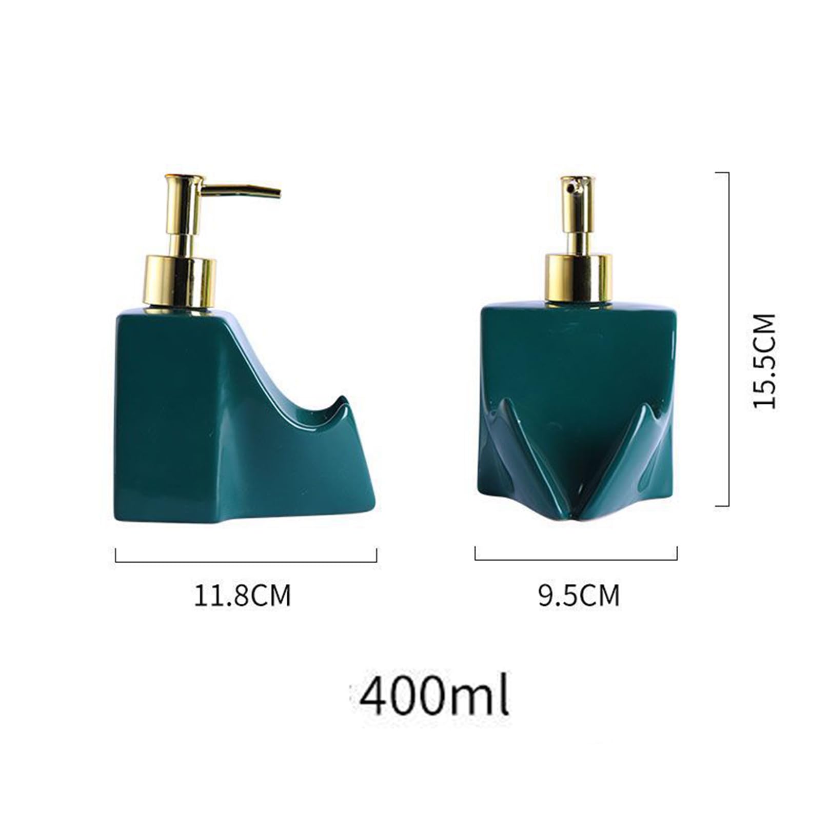 Multifunktionale Keramik-Lotion-Flasche, 400 ml/13,5 Unzen Händedesinfektionsmittel können entwässert Werden, und die Händedesinfektionsmittelflasche mit Zwei Purten White-400ml