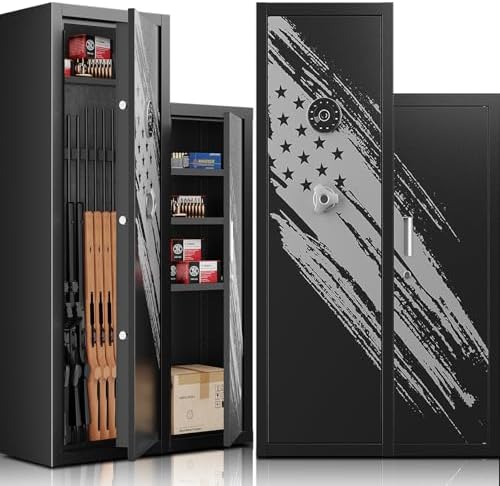 KAER [2025 New] 8-10 Rifle Gun Safe, Home Safes for Rifles and Pistols ...