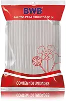 Palitos para Pirulito Médio Cristal (14 cm) – Pacote com 100 Unidades