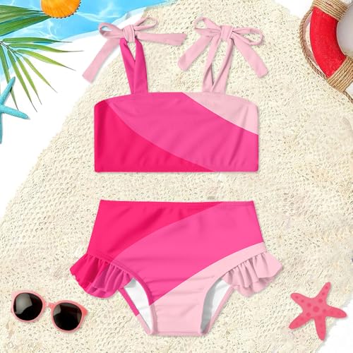 Image of Girls Swimsuit One-piece Bikini Set Two Sets Matching Bathing Suits 2-6T Adjustable Strap Summer Beach