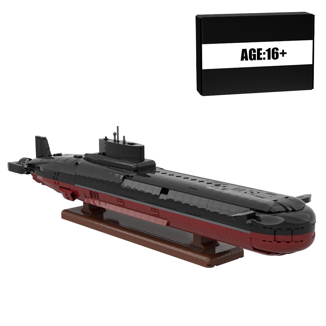 GoAssemb MOC-193085 1/260 Scale Typhoon-Class Nuclear Submarine Ship Building Blocks Set, MOC Submarinos Ship Construction Kits, Perfect for Home