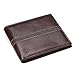 Produktbild Solide Herren Kaffee Leder Geldbörsen, Geschäftsleute Dünnschliff Short Wallet, Design 2-Fach Münzfach Kreditkarteninhaber Männlich Pu 3.35x4.13in Kaffee