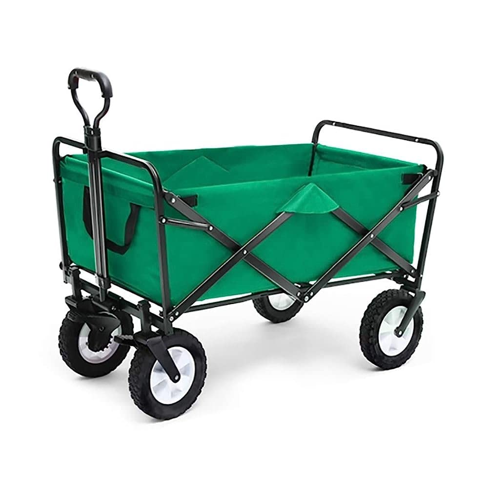 Chariot pliable robuste – Chariot à linge multifonction, chariot de jardin, shopping en plein air et camping avec 4 roues pour un transport facile
