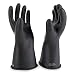 Honeywell E011B/9 W H Salisbury 11" Natural Rubber Class 0 Linesmen's Gloves with Straight Cuff, Size 9, Black