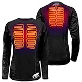 Aheata 7V Battery Heated Shirt,Women – Electric Heated Clothing with Built-in Heating Panels – Base Layer Shirt for Winter Outdoor Hiking,Skiing,Motorcycle Riding – Black,Small
